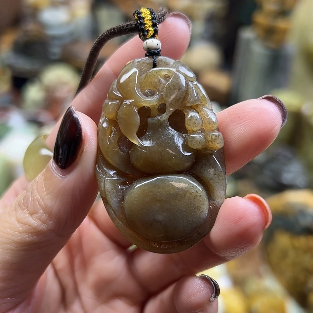 岫岩老玉（透闪石质玉）未镶嵌颈饰老玉糖葫芦