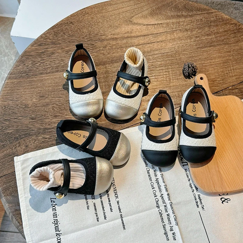 女童宝宝皮鞋2024新款儿童小香风小女孩软底公主鞋韩版豆豆鞋