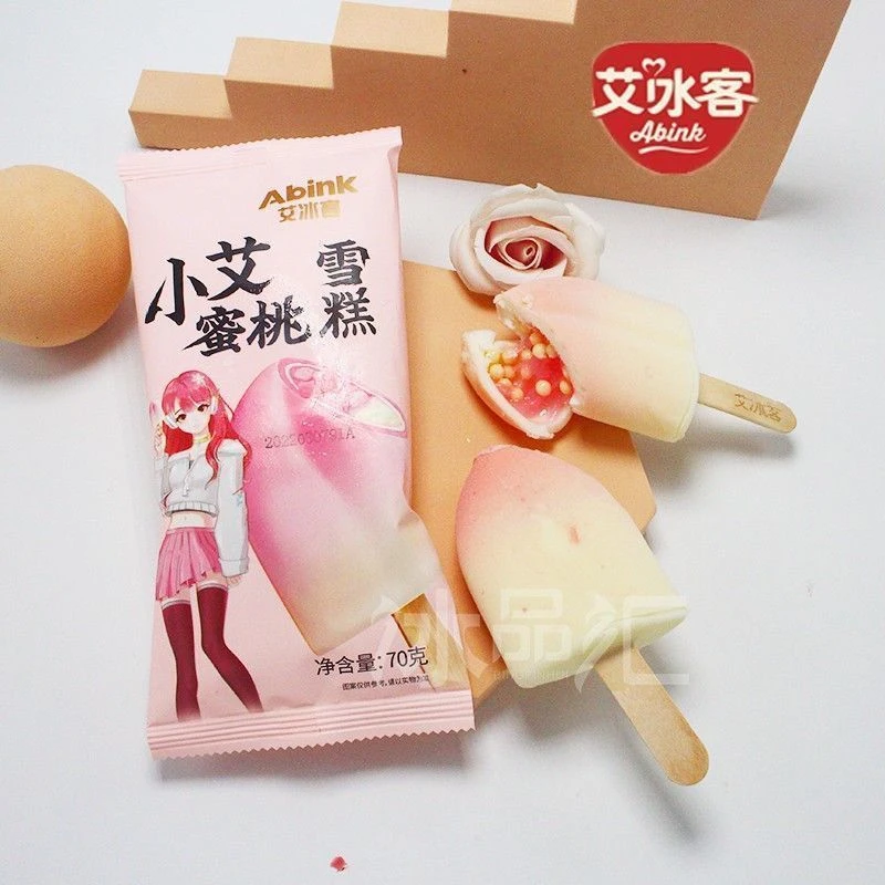 艾冰客小艾蜜桃雪糕网红雪糕