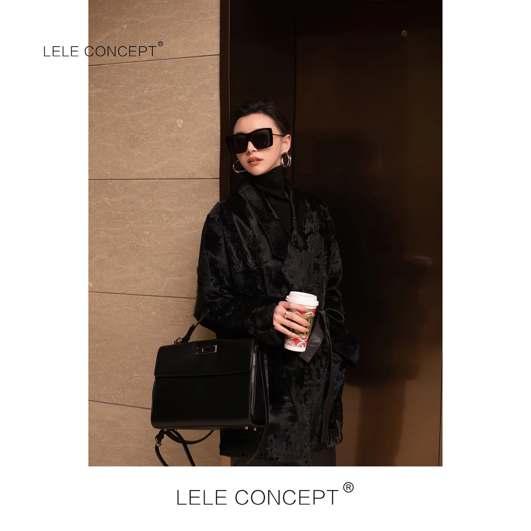 LELE CONCEPT丨【如一】腰带翻领轻奢气质优雅腰带皮毛一体D0114