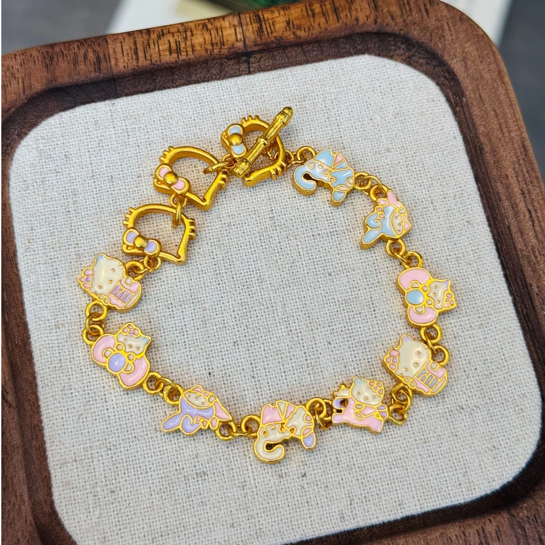 合金珐琅手链 金店同款珐琅Kitty猫可爱卡通手链