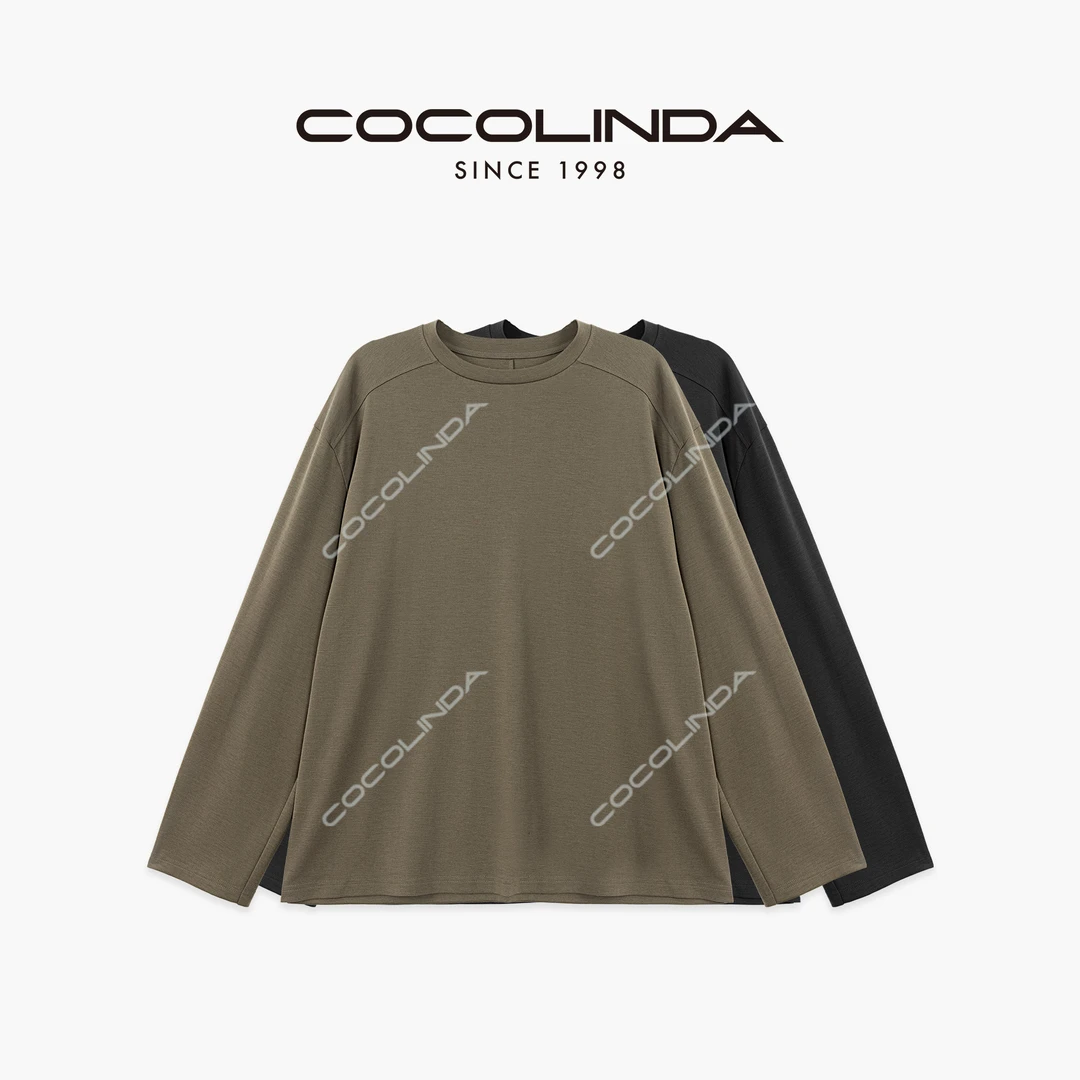 COCOLINDA | 丝毛欧美男女CP亲肤厚款小领口长袖T恤T5403