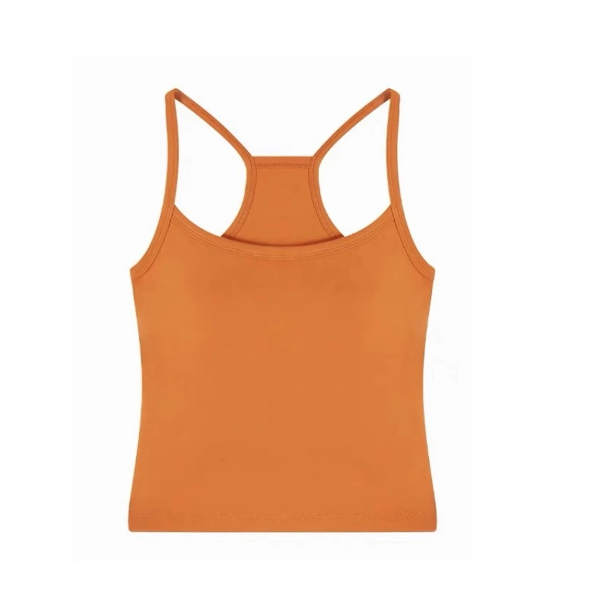 鑫怡定制【棒打鲜橙】夏季短款背心简约纯色显瘦修身无袖上衣