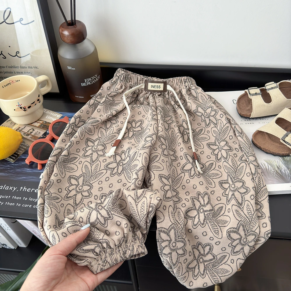 夏季新款防蚊裤儿童韩版休闲宽松灯笼裤男童女童休闲裤宝宝束脚裤