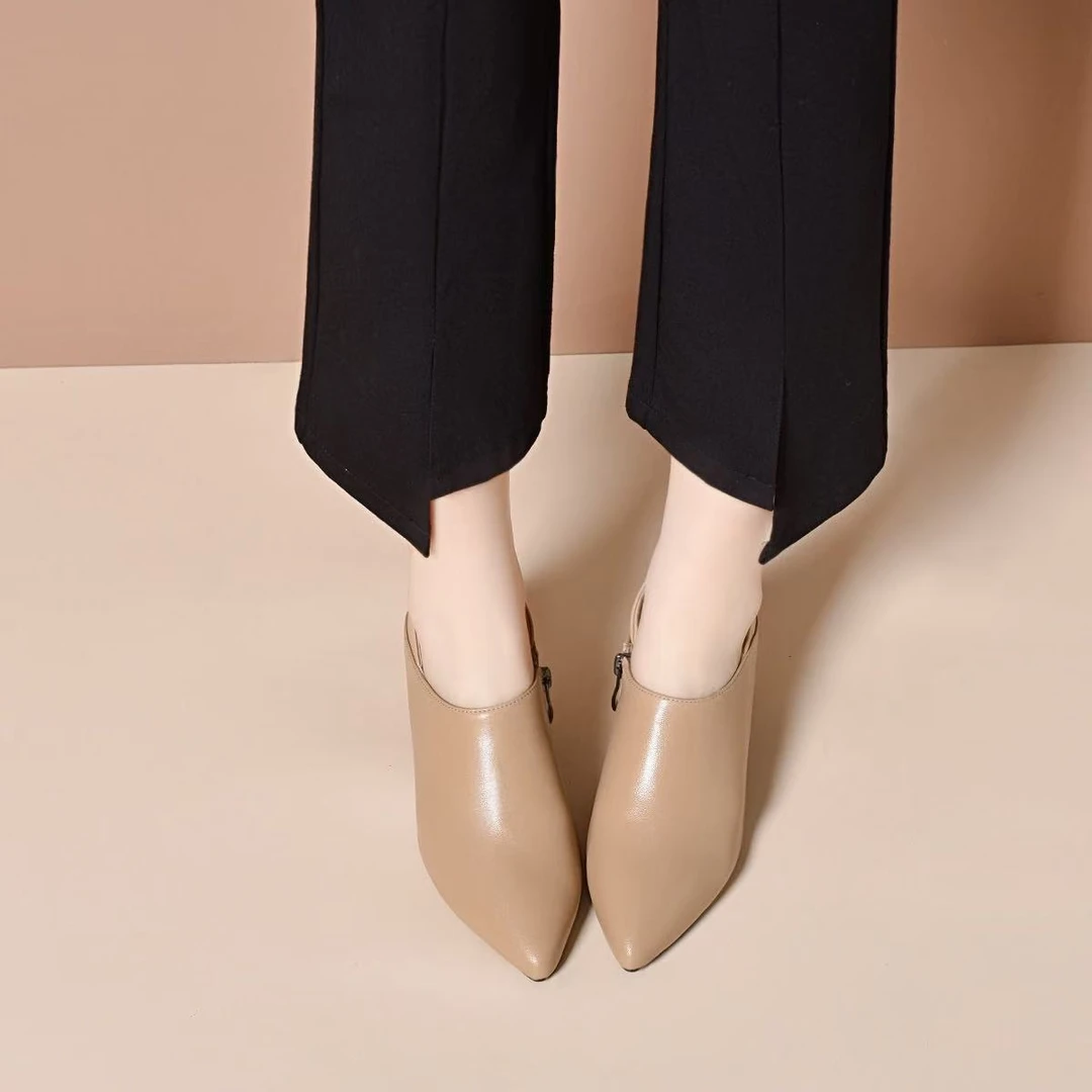 新款深口尖头气质单鞋2025春季细跟时尚爆款软底女鞋百搭通勤单鞋
