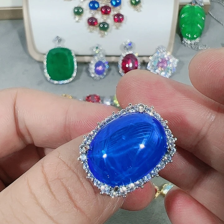 钨金无红宝蓝宝满钻镶嵌大宝贝