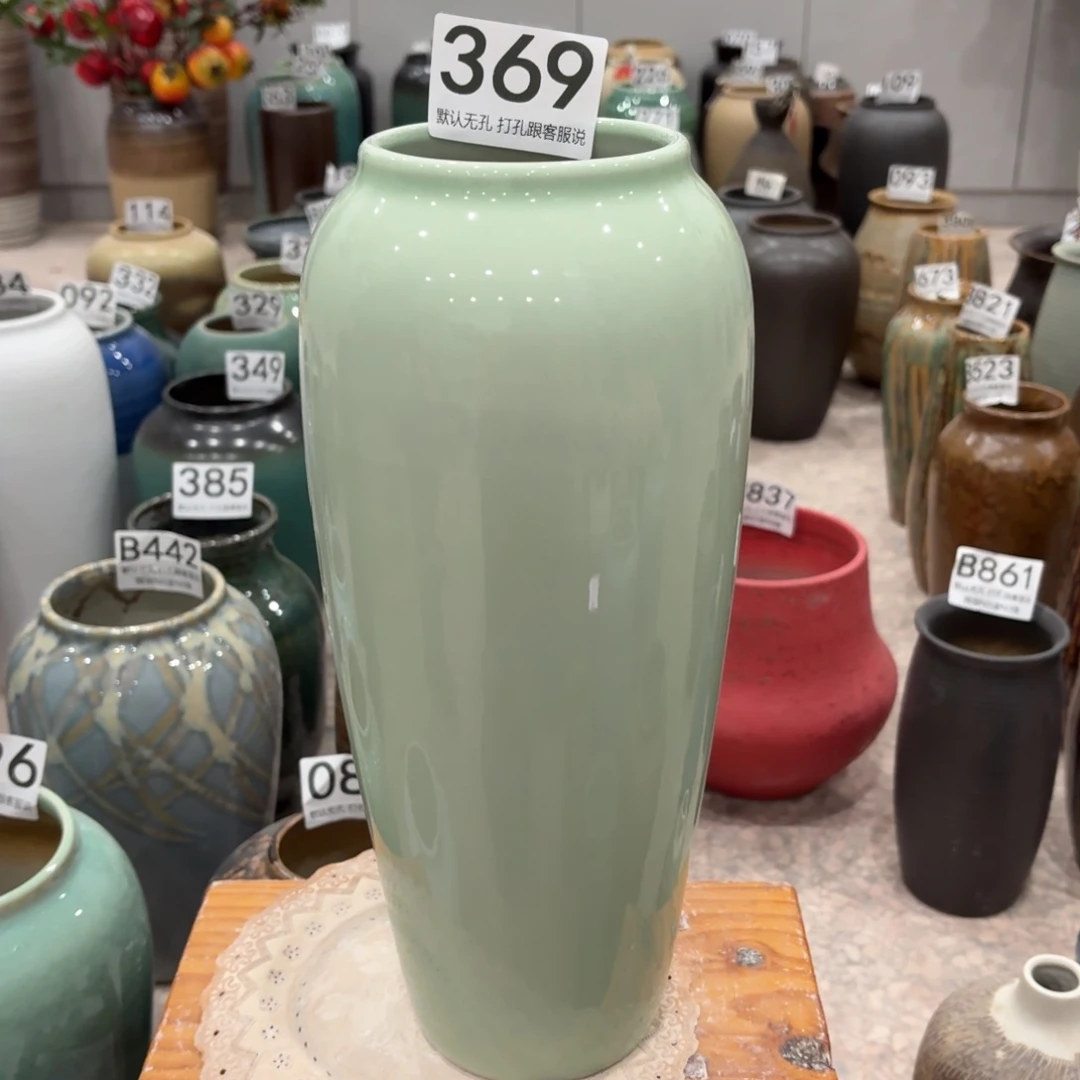摆件瑕疵369 景德镇陶瓷花瓶高34口9
