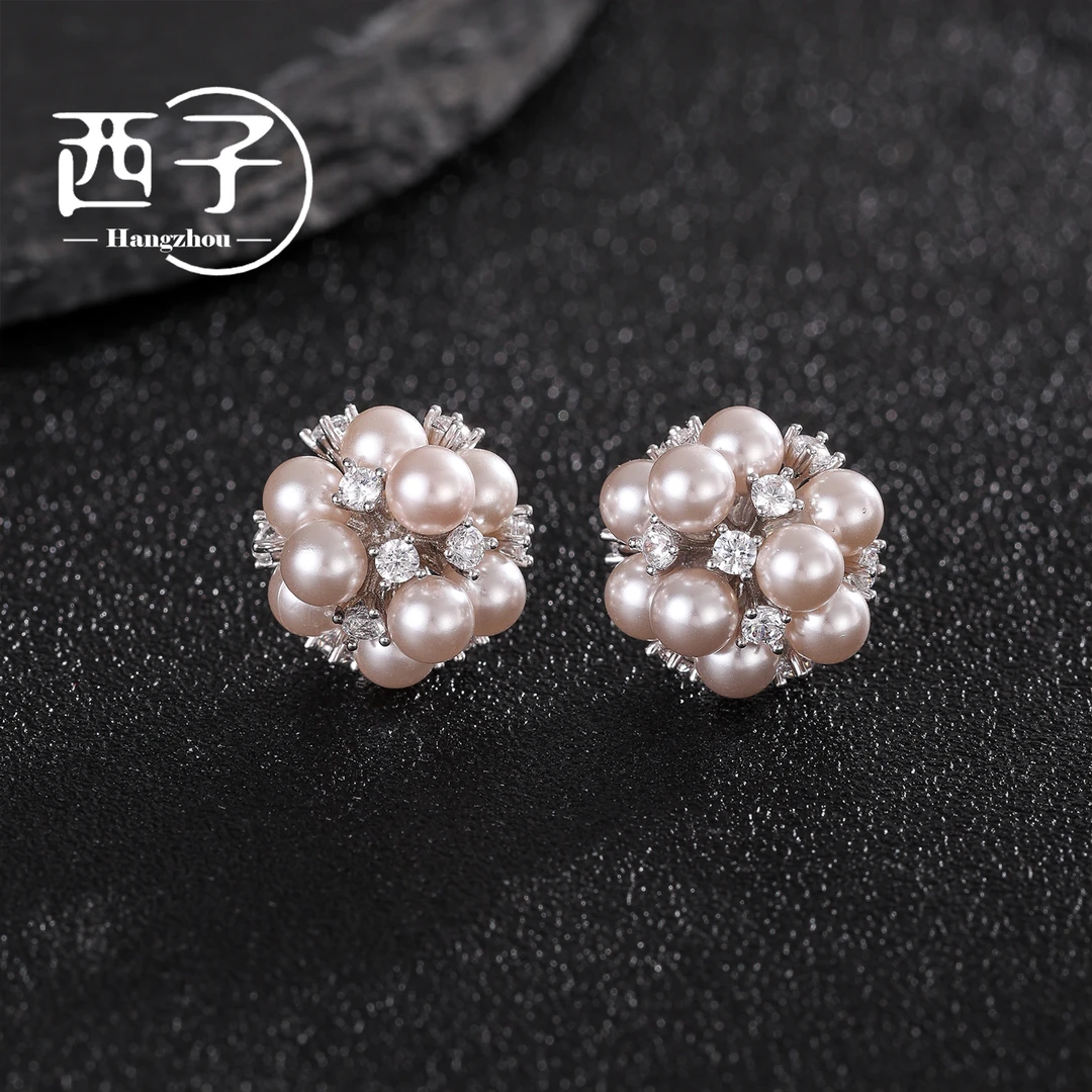 西子饰品高定镀18K金【花火旖旎耳钉】S925纯银针30岁上档次饰品女