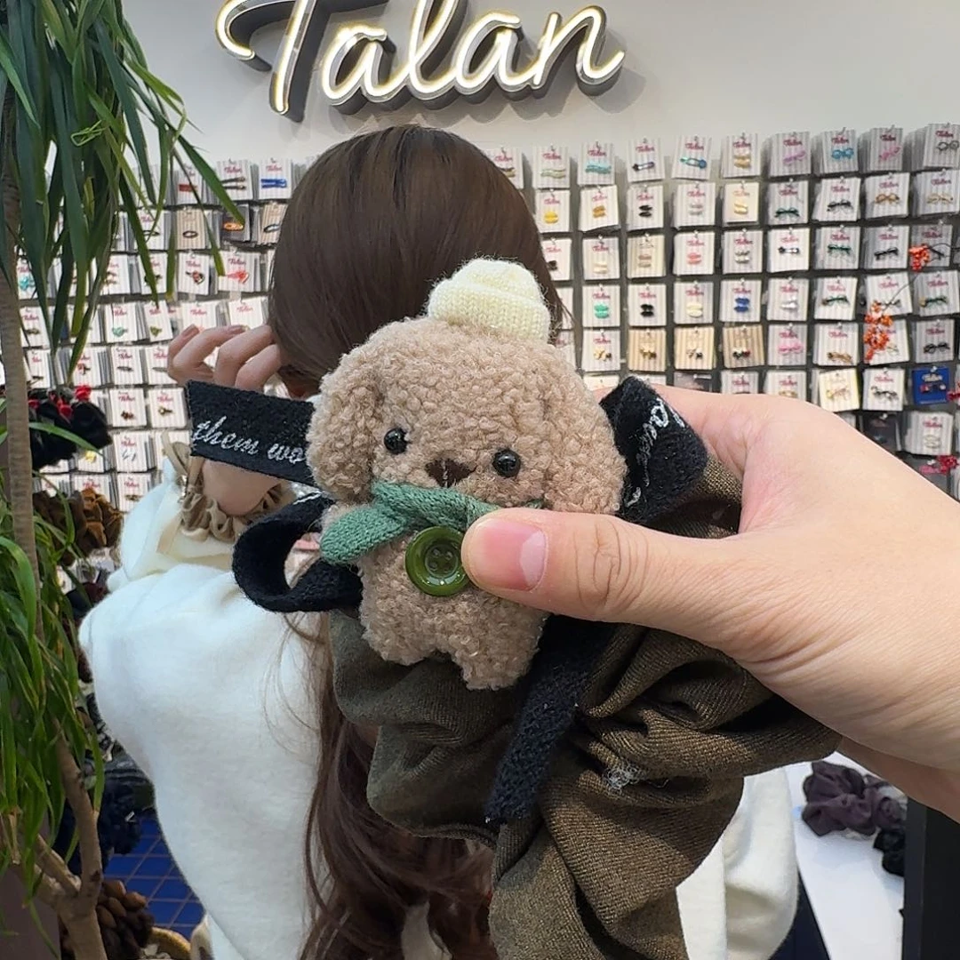 非金属绿色围巾小狗发圈