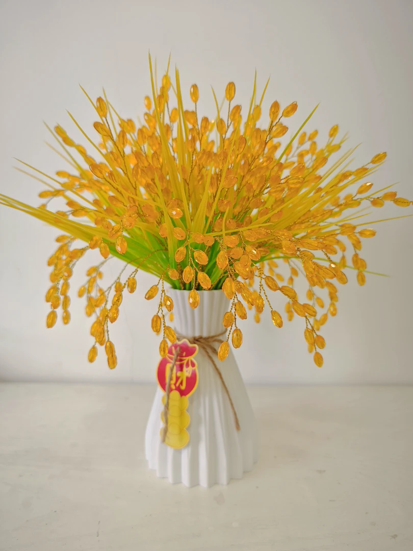 纯手工艺稻谷摆件摆设创意轻奢黄色风格卧室