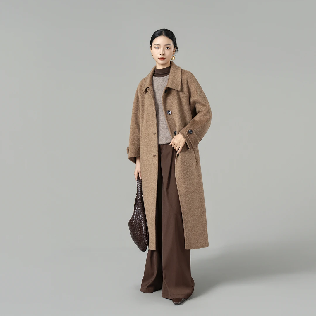 三宏丰2573【骆驼绒&桑蚕丝】全新升级单排扣弯刀袖时尚保暖大衣