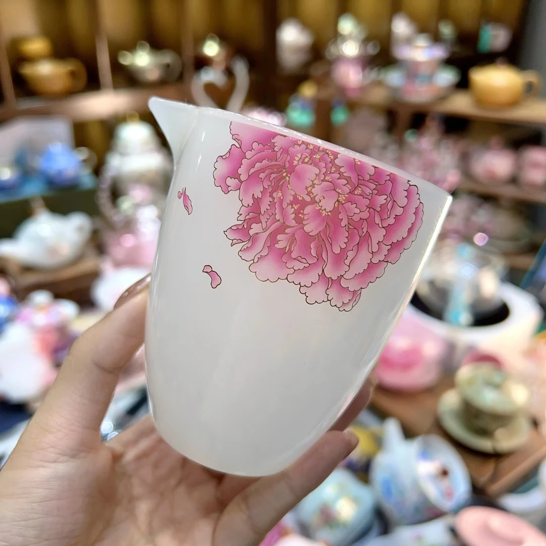 牡丹白琉璃公道杯 1138