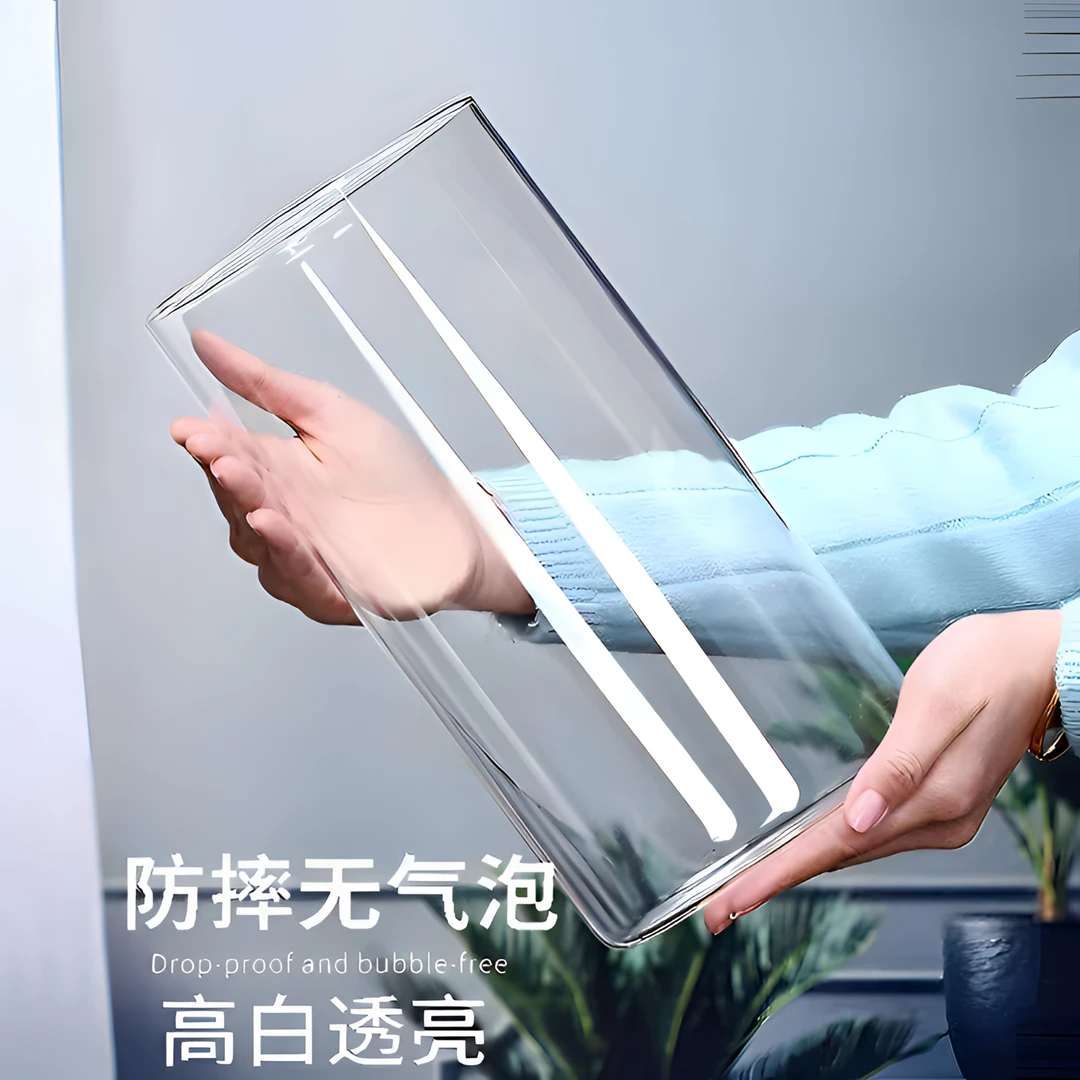 花间防摔亚克力高透直筒花瓶高级感水培插花醒花桶富贵竹鲜花装饰