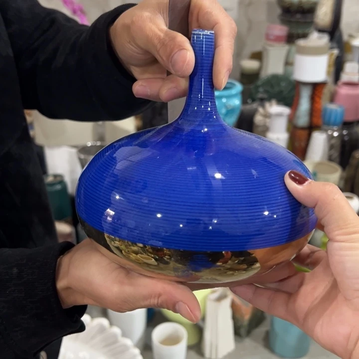 摆件高16口1公分微瑕捡漏上釉不均