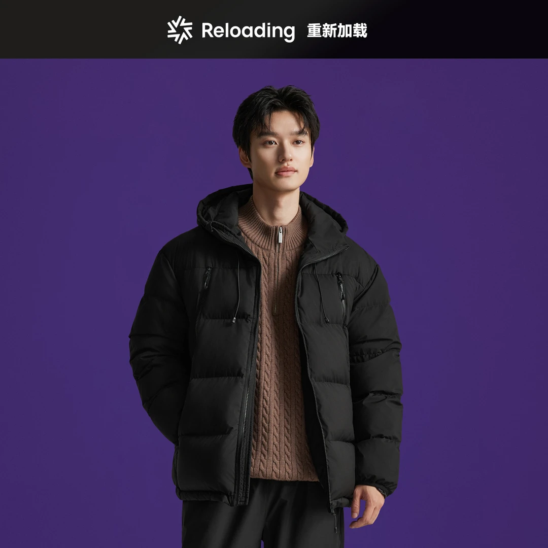 【冬款热销】重新加载特氟龙三防新国标90白鸭绒连帽羽绒服