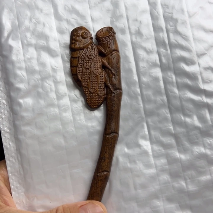 木黑金檀发簪手工