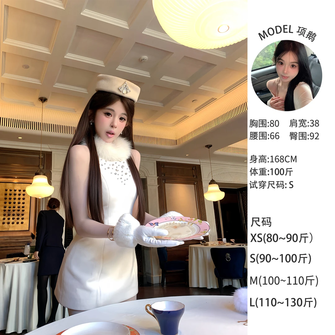 天鹅er 【香香典藏】气质时尚无袖洋气连衣裙E25Q10390