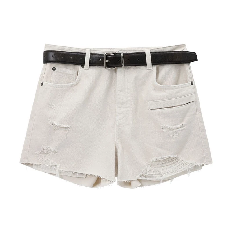 REVAN2025夏珠片刺绣牛仔短裤女1099dopdop买手店