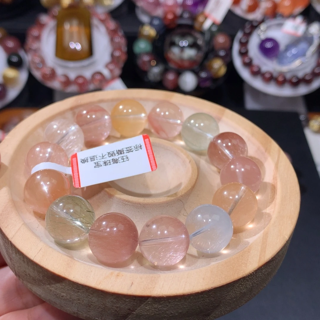 未镶嵌水晶手链彩兔毛13mm