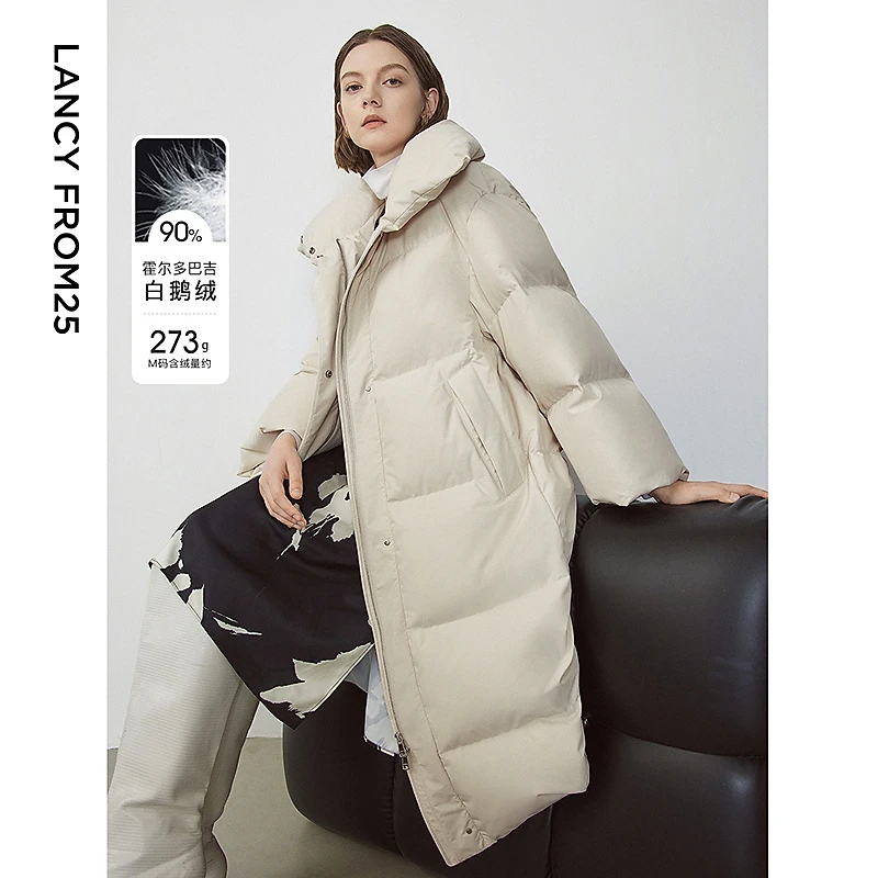 【丽公主专享】朗姿霍尔多巴吉白鹅绒羽绒服外套女士冬欧若风OLC060