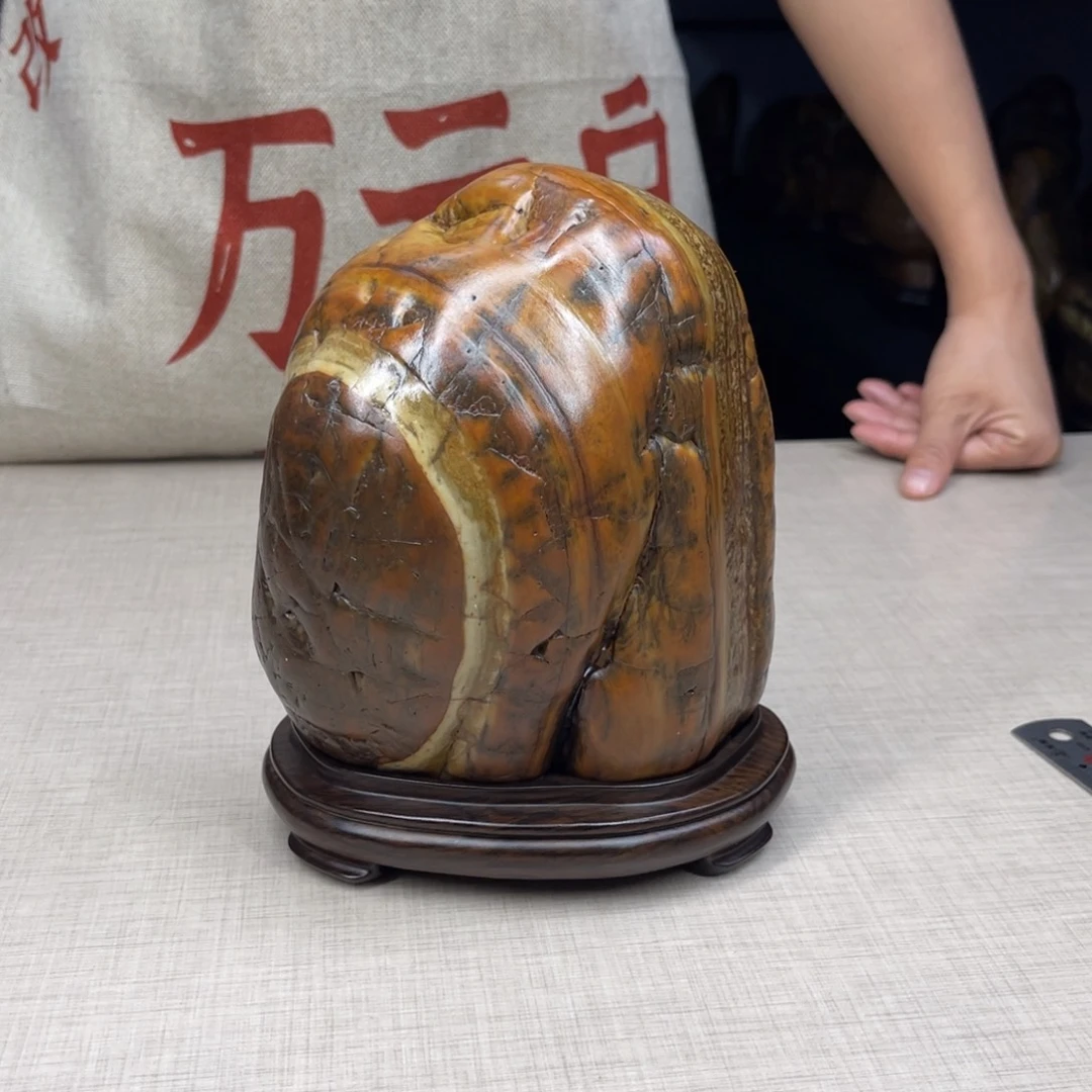 石材广西大化彩玉石配底座