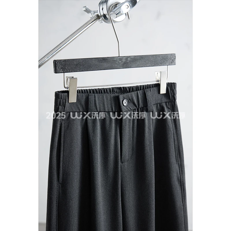 西裤王/莱赛尔人棉混纺微弹免打理侧缝拱针压线直筒宽松西裤男生