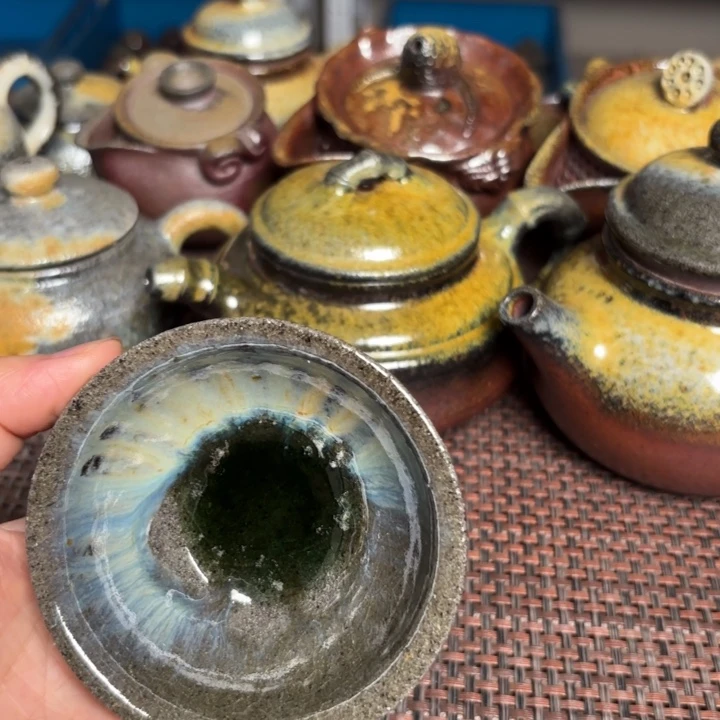 茶杯紫砂老斗笠杯100粘连