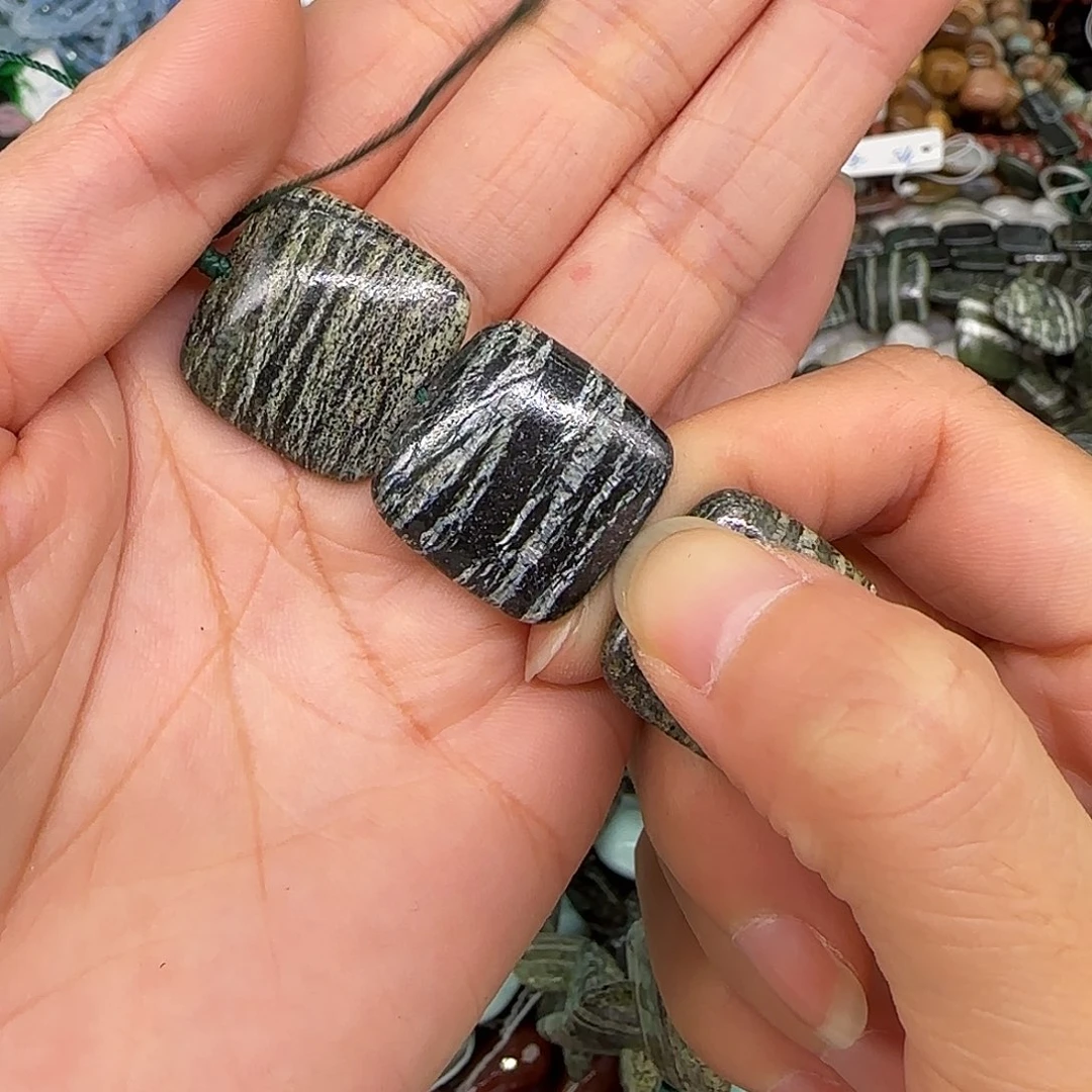 玛瑙/玉髓合金珠宝半成品银线石20mm2颗