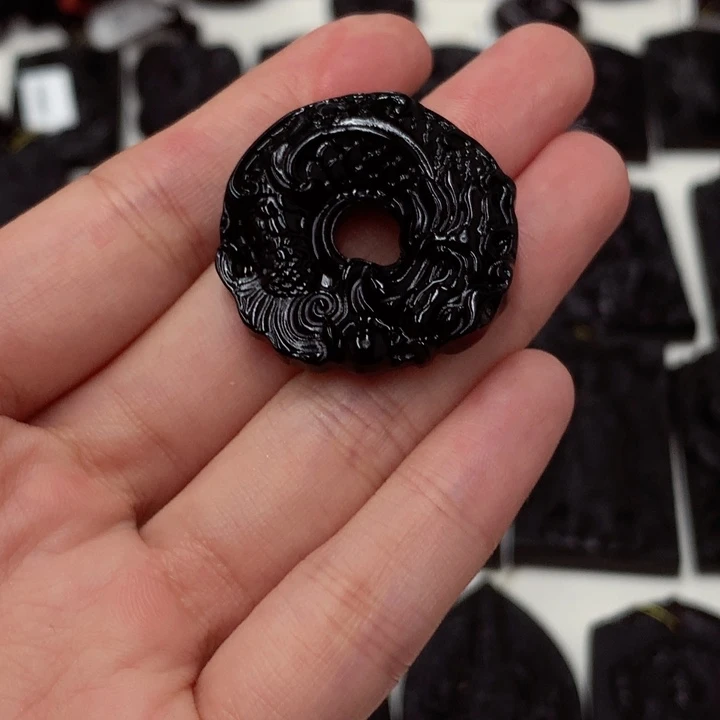 翡翠未镶嵌颈饰天然a货钢琴黑特色福利题材挂件