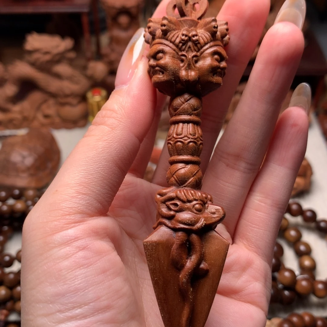 把件檀香木老山檀香金刚杵微瑕