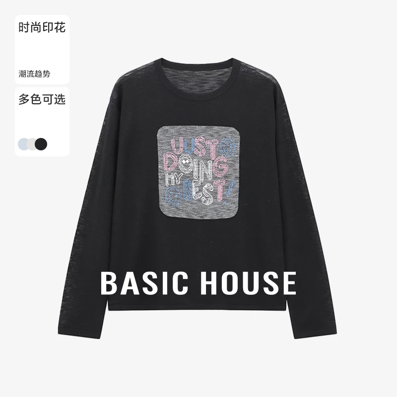 Basic House/百家好秋季新款慵懒时尚休闲减龄针织衫-B0625B5IGW2