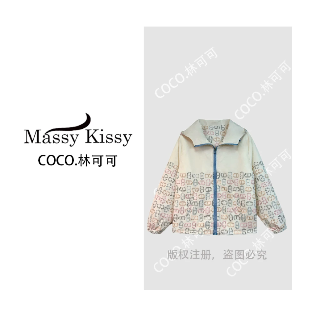 【COCO林可可】猪鼻子定制印花连帽冲锋衣外套