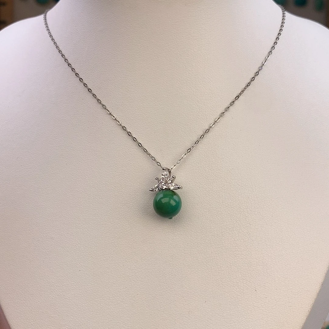 绿松石银S925镶嵌颈饰