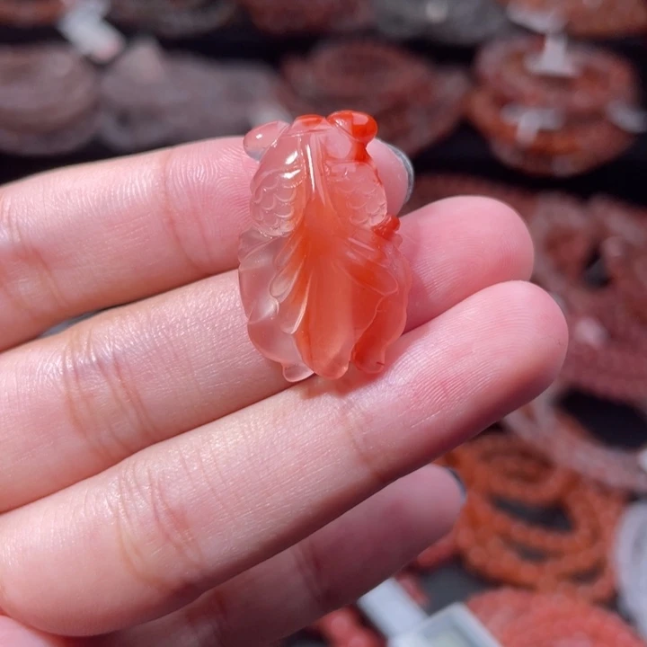 南红玛瑙未镶嵌配饰手串金鱼2415打孔备注