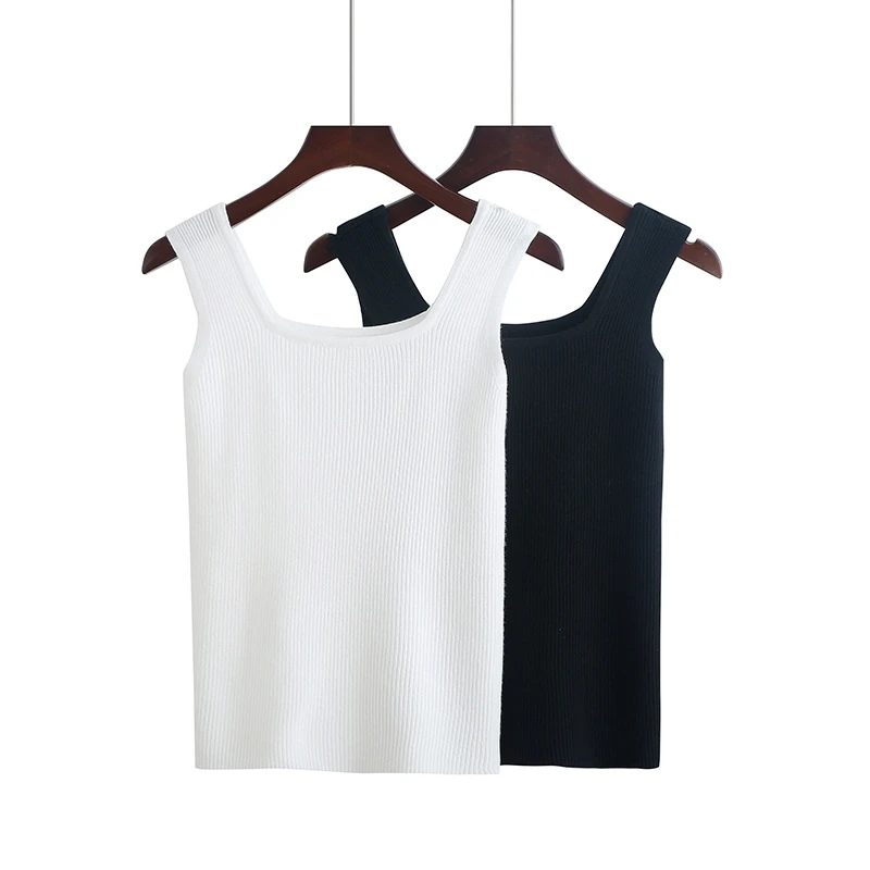 70158春装新款胖mm大码女百搭纯欲针织显瘦吊带背心