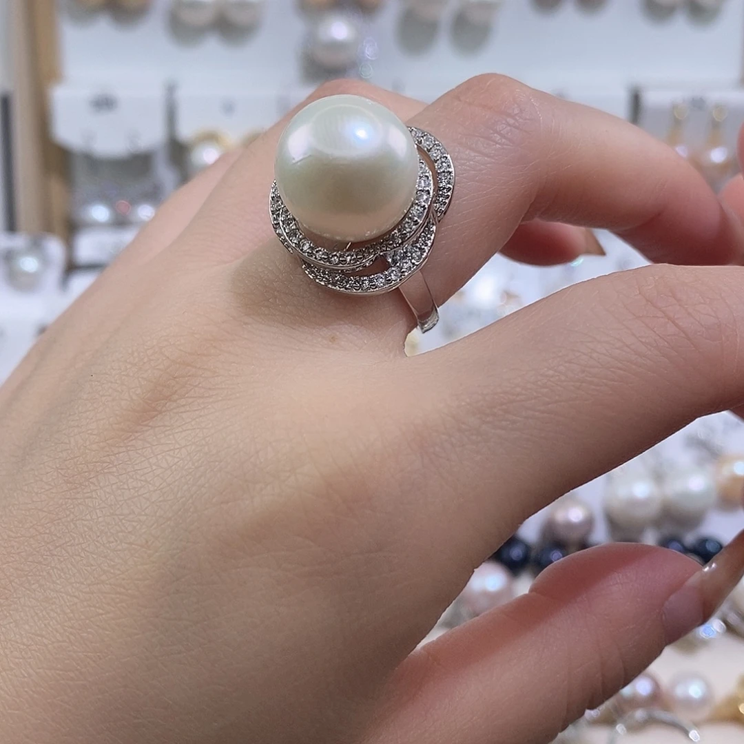 淡水珍珠未镶嵌戒指w14.5