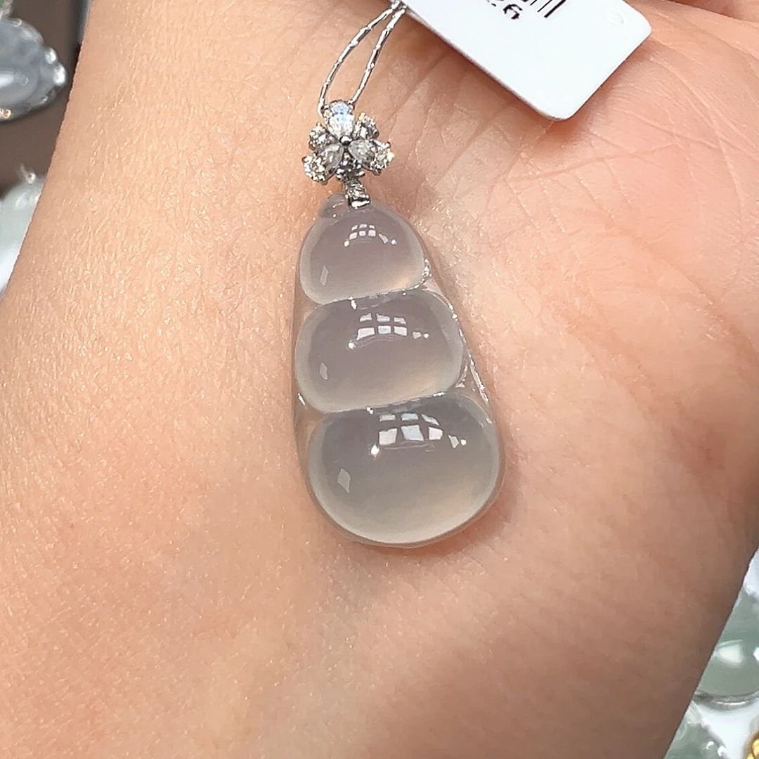翡翠18K金镶嵌吊坠(不含链)1626