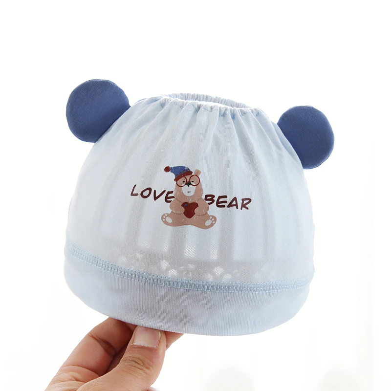 婴儿帽子夏季薄款空顶胎帽洋气护囟门小月龄婴幼儿宝宝卤门帽可爱