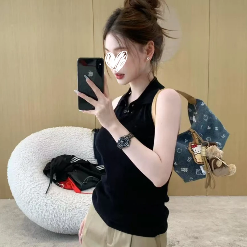 艺等美式复古设计感背心2025年夏季新款修身显瘦辣妹百搭休闲上衣