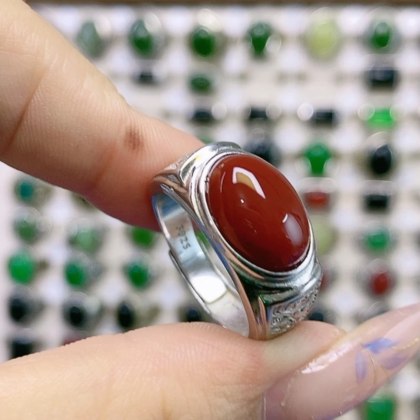 【闪购商品】玛瑙/玉髓戒指银S925镶嵌