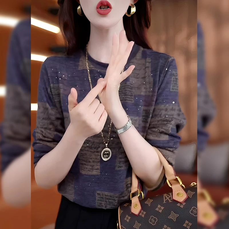 打底衫女长袖T恤2025新款春秋时髦洋气妈妈减龄内搭洋气小衫上衣