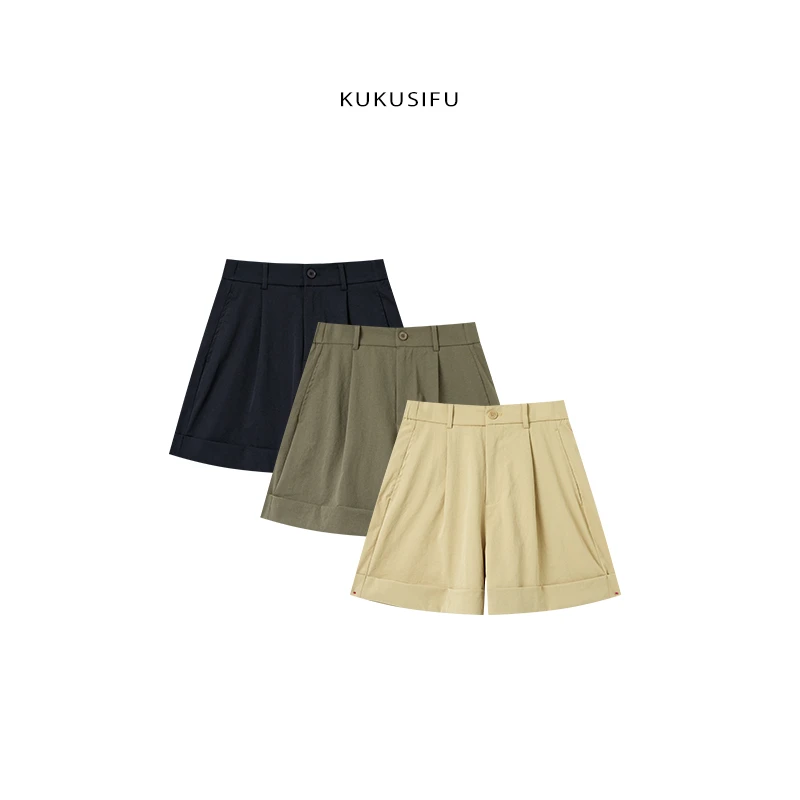 夏季新款高腰时尚柔软休闲百搭A版三分短裤