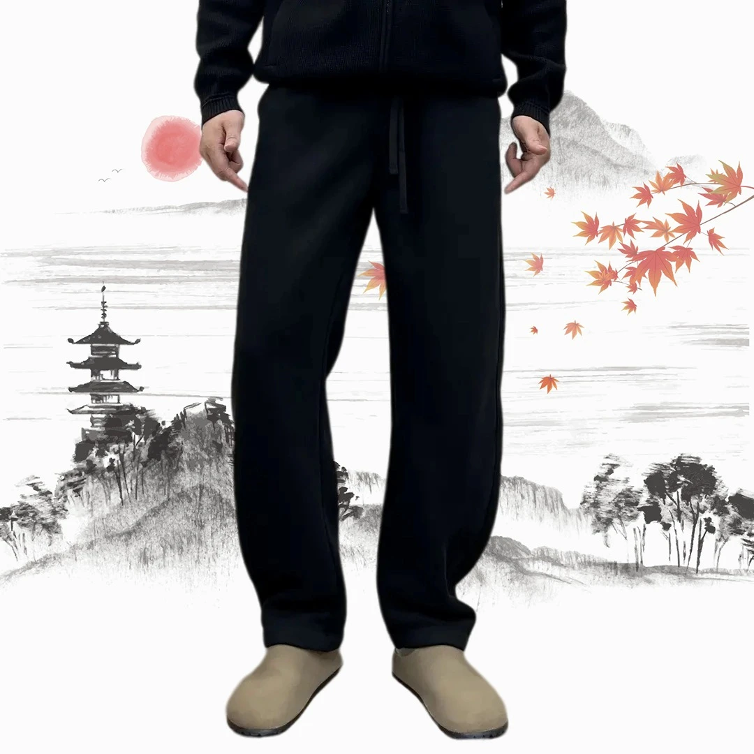 水洗重磅垂顺卫裤男士秋冬季宽松香蕉百搭休闲阔腿痞帅慵懒风男装