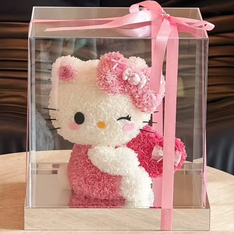 【kitty】永生真花凯蒂猫捧心礼盒礼物情人节送女友老婆高级感礼物