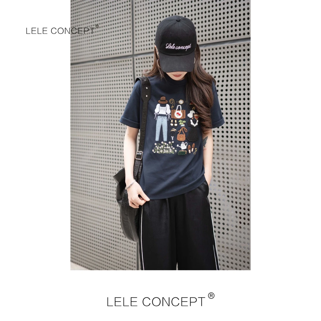 LELE CONCEPT丨组合图案绣花T恤TX111