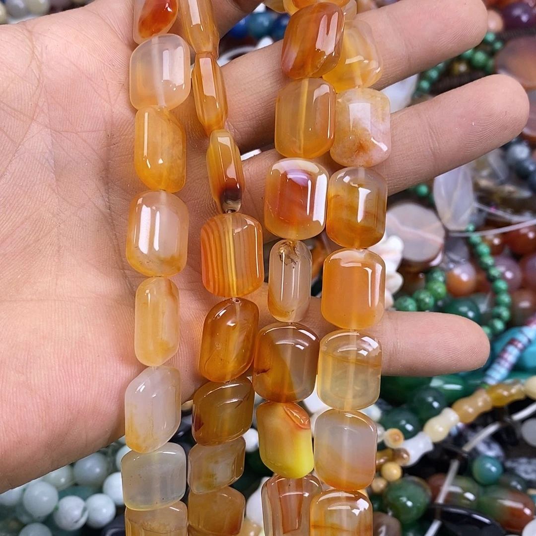 玛瑙/玉髓未镶嵌珠宝半成品玛瑙片片一条装微瑕品