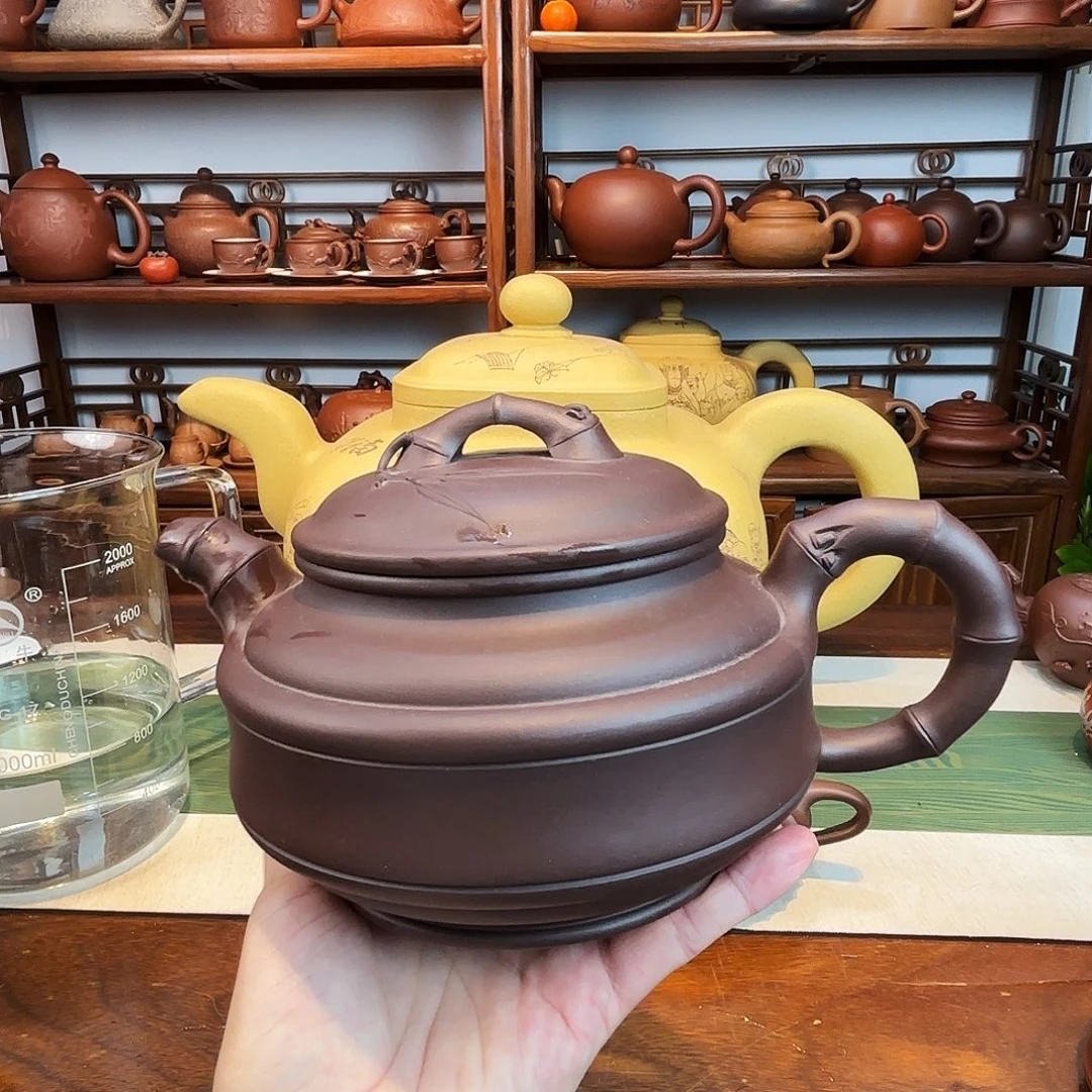 紫砂茶杯竹节壶紫砂