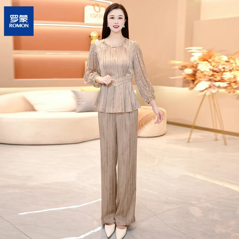 罗蒙年轻妈妈春季外套新款套装两件套时尚优雅减龄洋气质高档套装