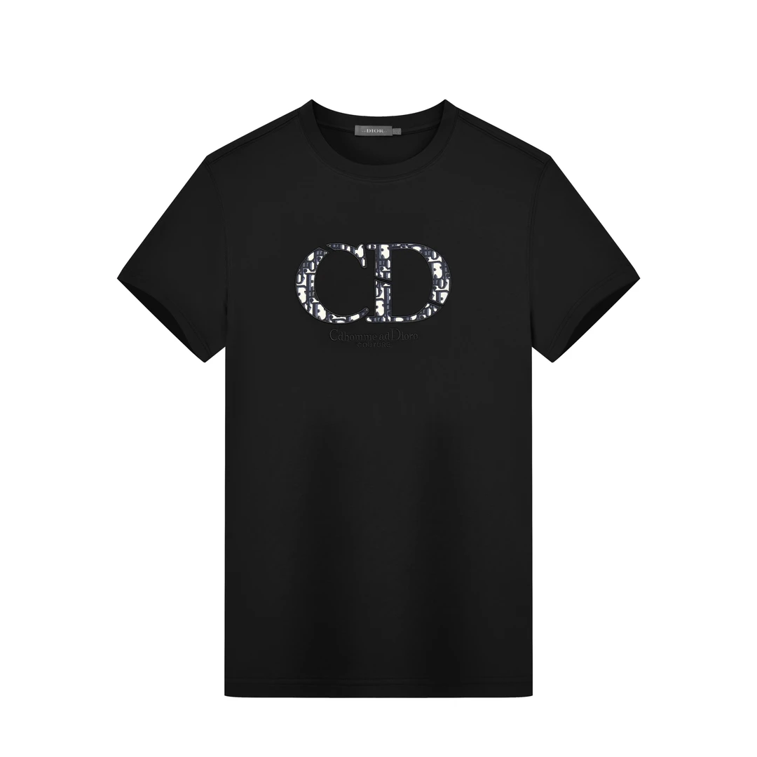 【亚萍男装】 ADDIORO夏季新款男士轻奢时尚百搭刺绣圆领短袖T恤734