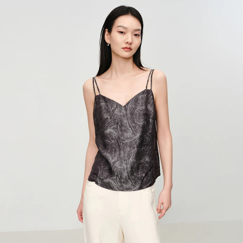 EP雅莹蓝标系列|重磅弹力桑蚕丝气质V领吊带 新款509A